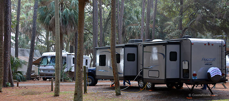 RV sites at Hunting island State Park