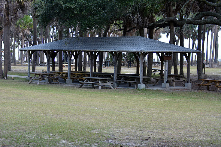 Picnic shelters at Hunting island State Park