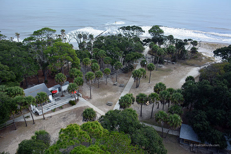A view of the shoreline from Hunting island Light