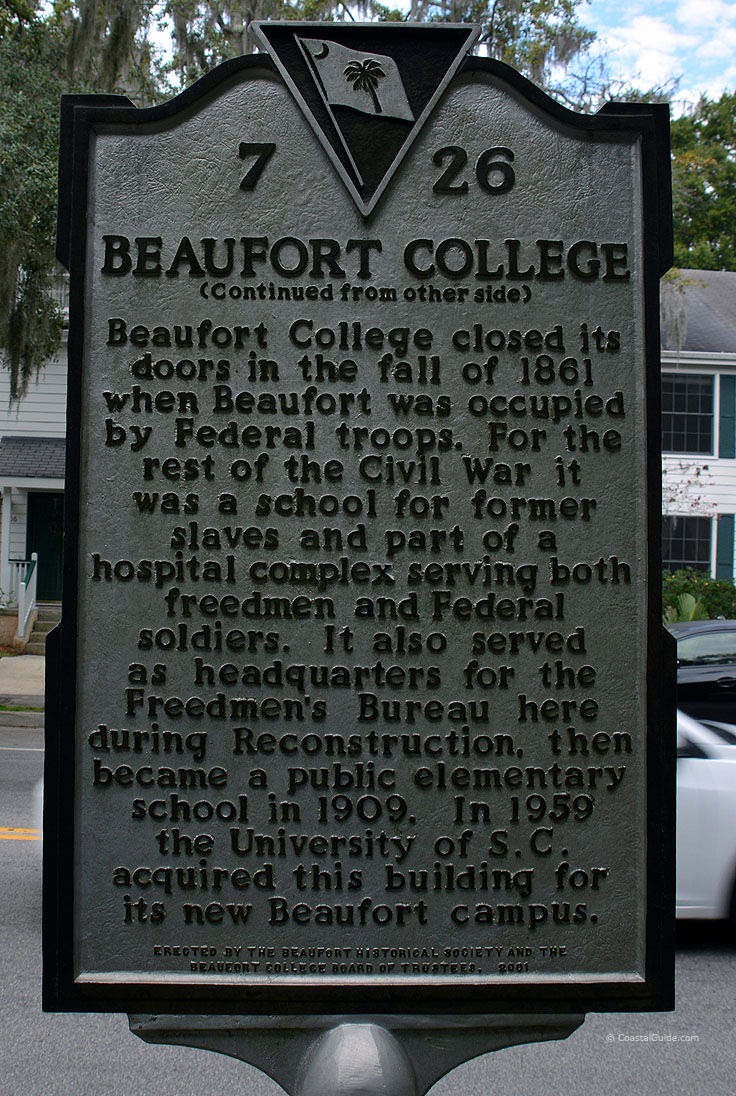 Beaufort College historic marker