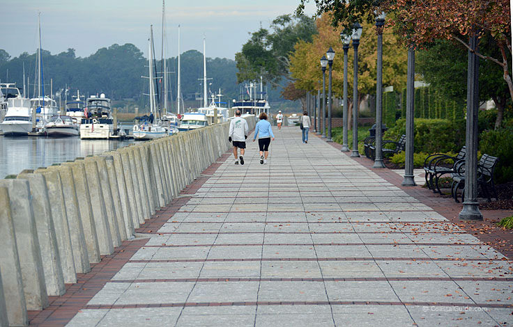 The Beaufort SC waterfront boardwalk