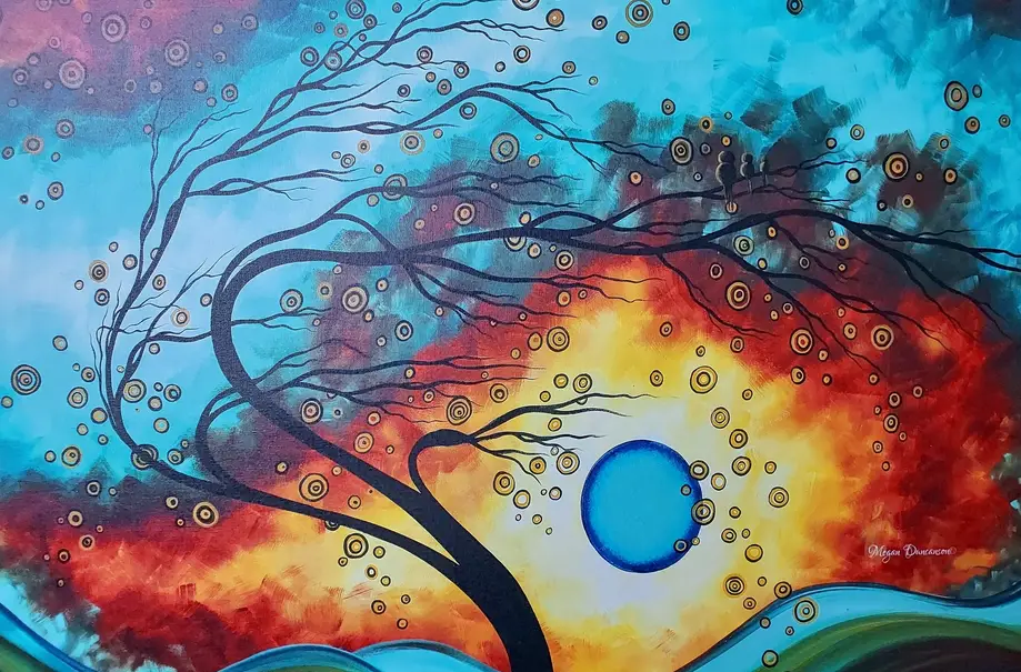 Dancing Trees in the Wind-Acrylic