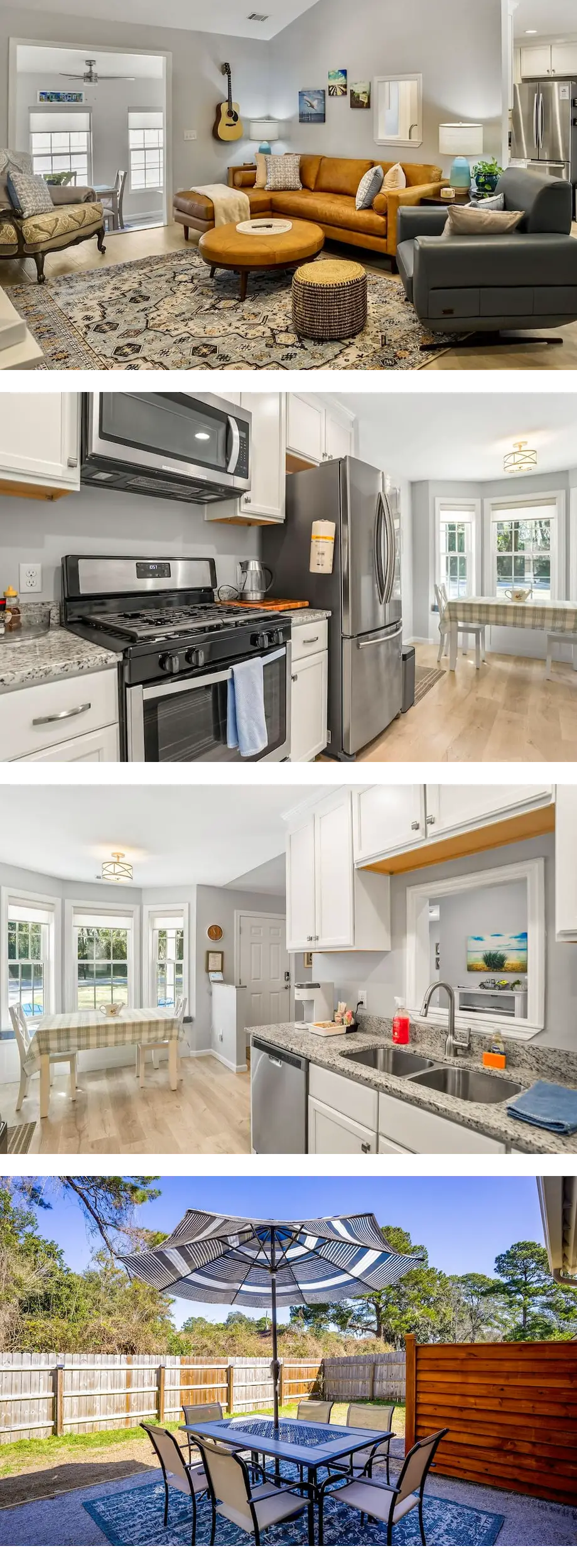 3-bedroom, pet okay, central air, 1G WiFi, fenced backyard, W/D